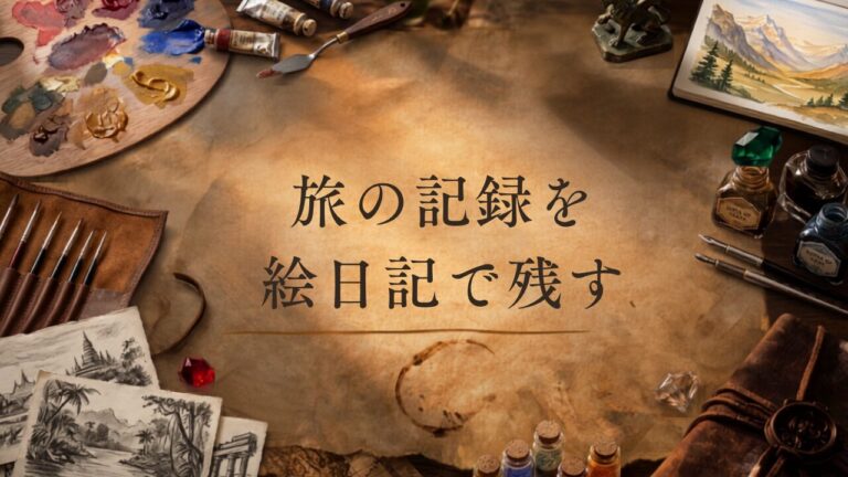 旅の記録を絵日記で残す旅と記録のバケットリスト・ウィッシュリストの画像